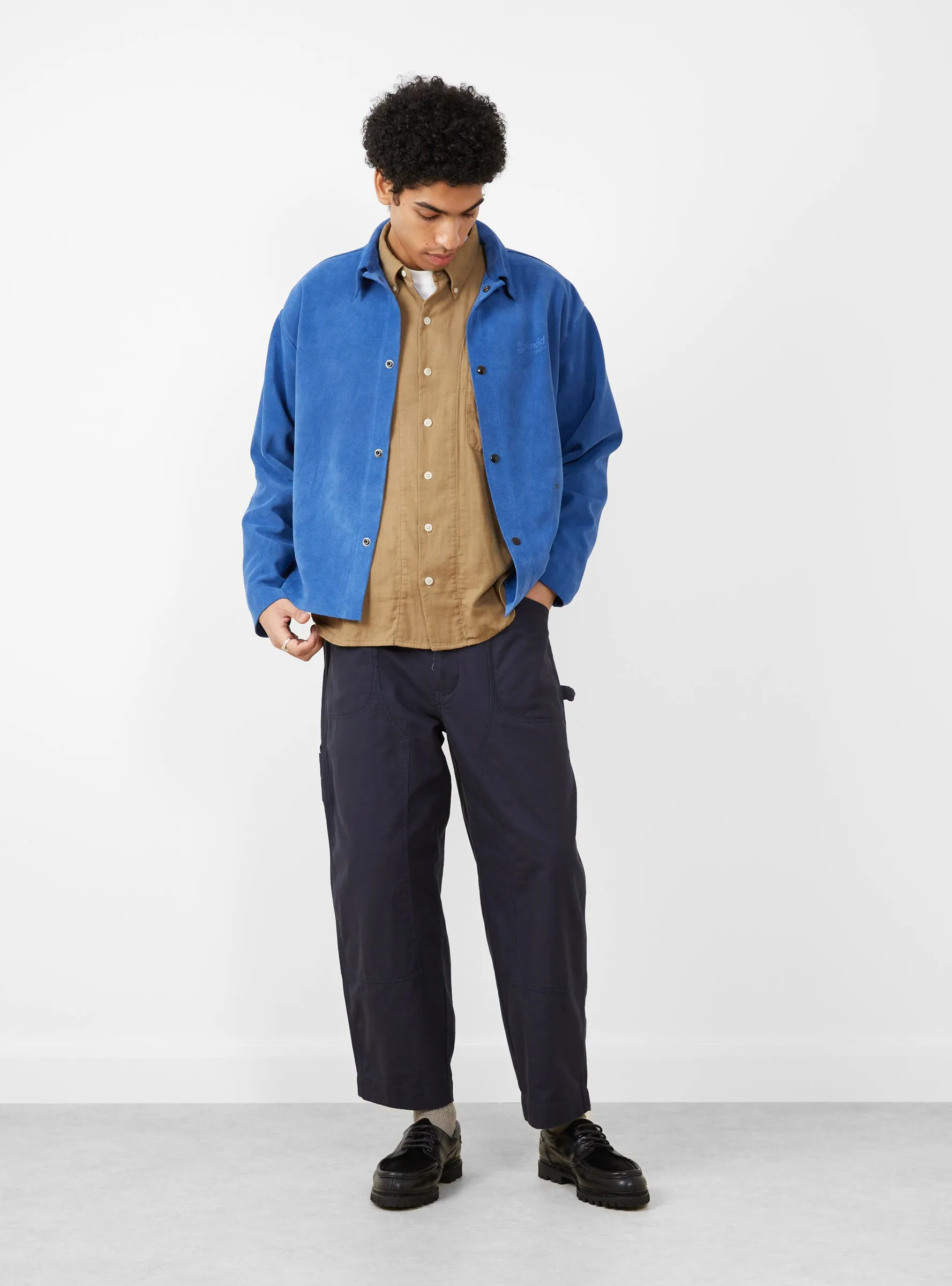 Leather Welding Jacket Blue