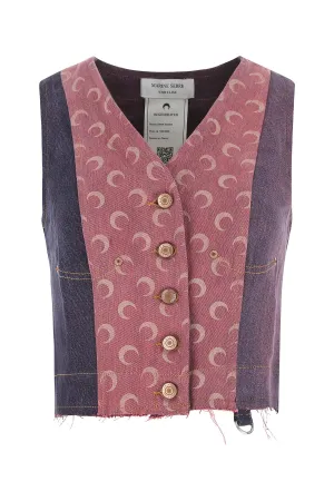 Marine Serre All-Over Crescent Moon Print Waistcoat