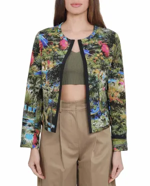 Max Mara Studio Allover Tropical Printed Jacket