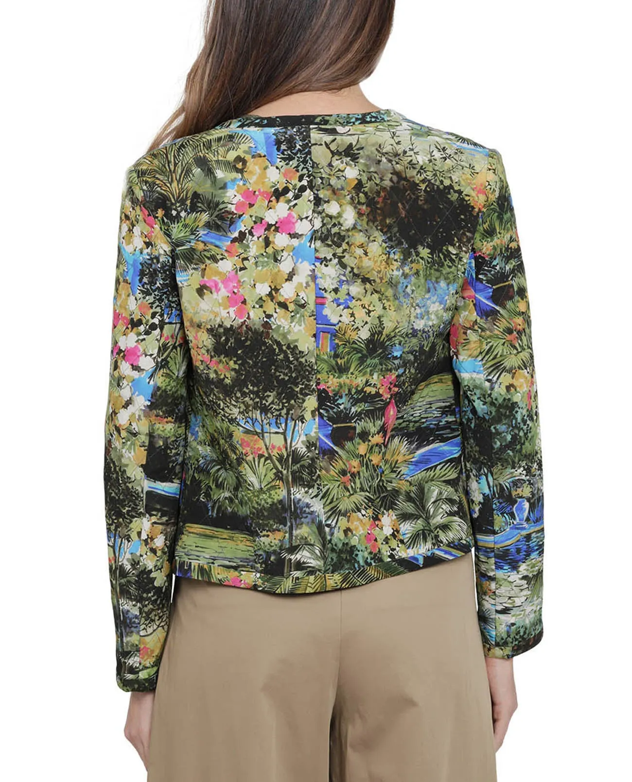 Max Mara Studio Allover Tropical Printed Jacket