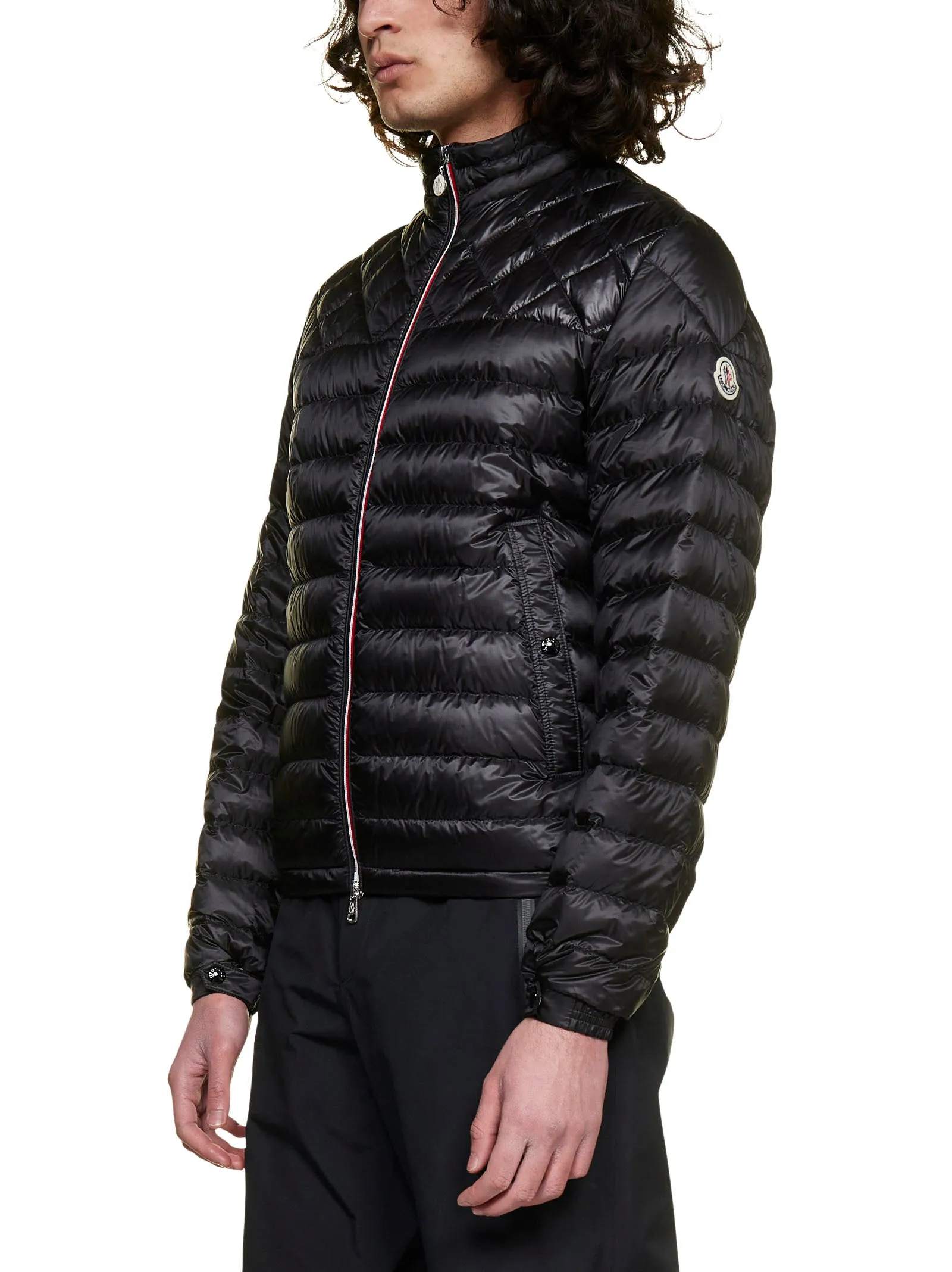 Moncler Logo Patch Zipped Mockneck Jacket