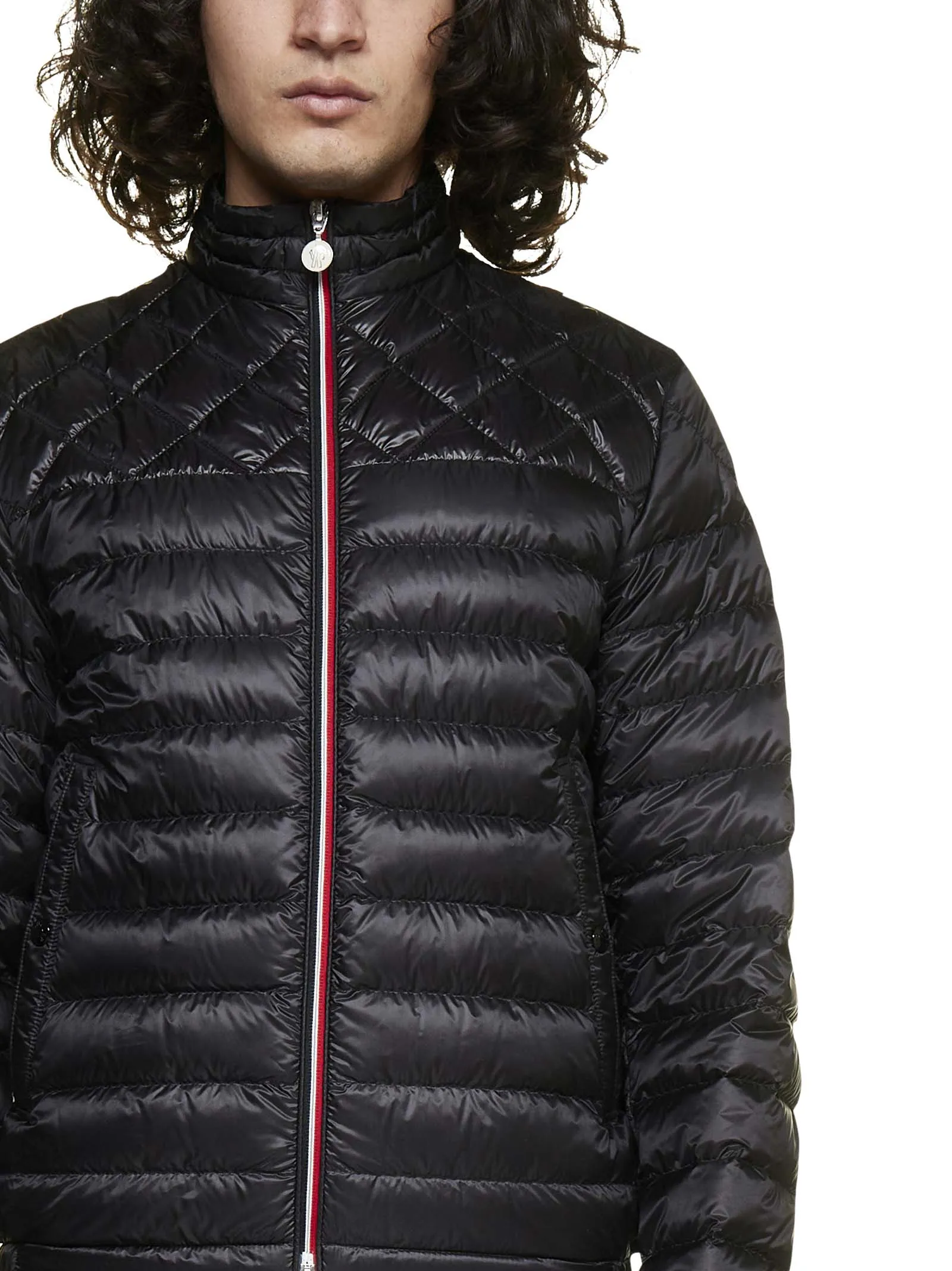 Moncler Logo Patch Zipped Mockneck Jacket