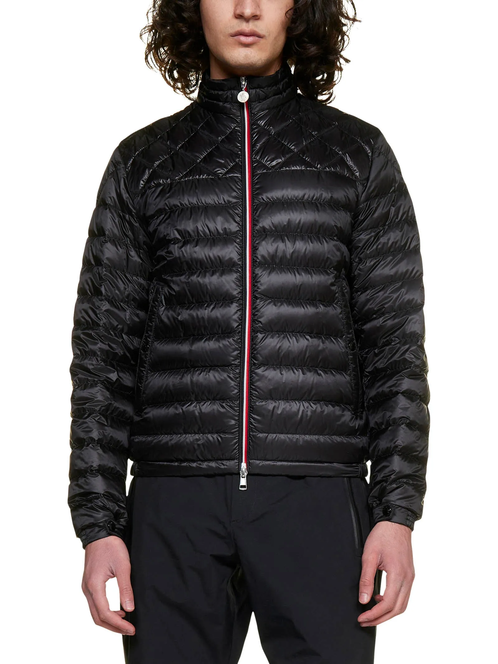 Moncler Logo Patch Zipped Mockneck Jacket