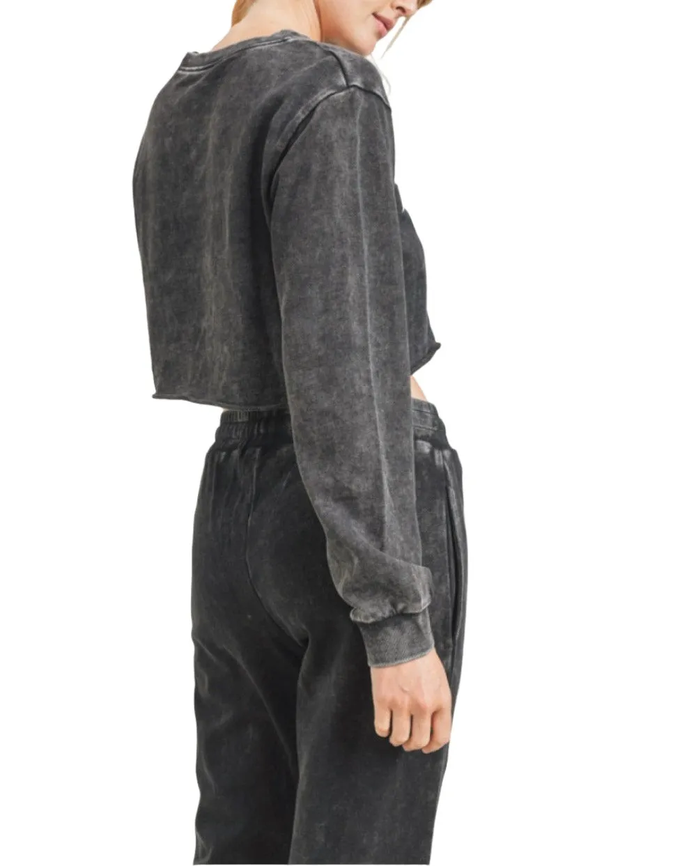 Mono B Triple Stars Terry Cropped Hoodie KT11612