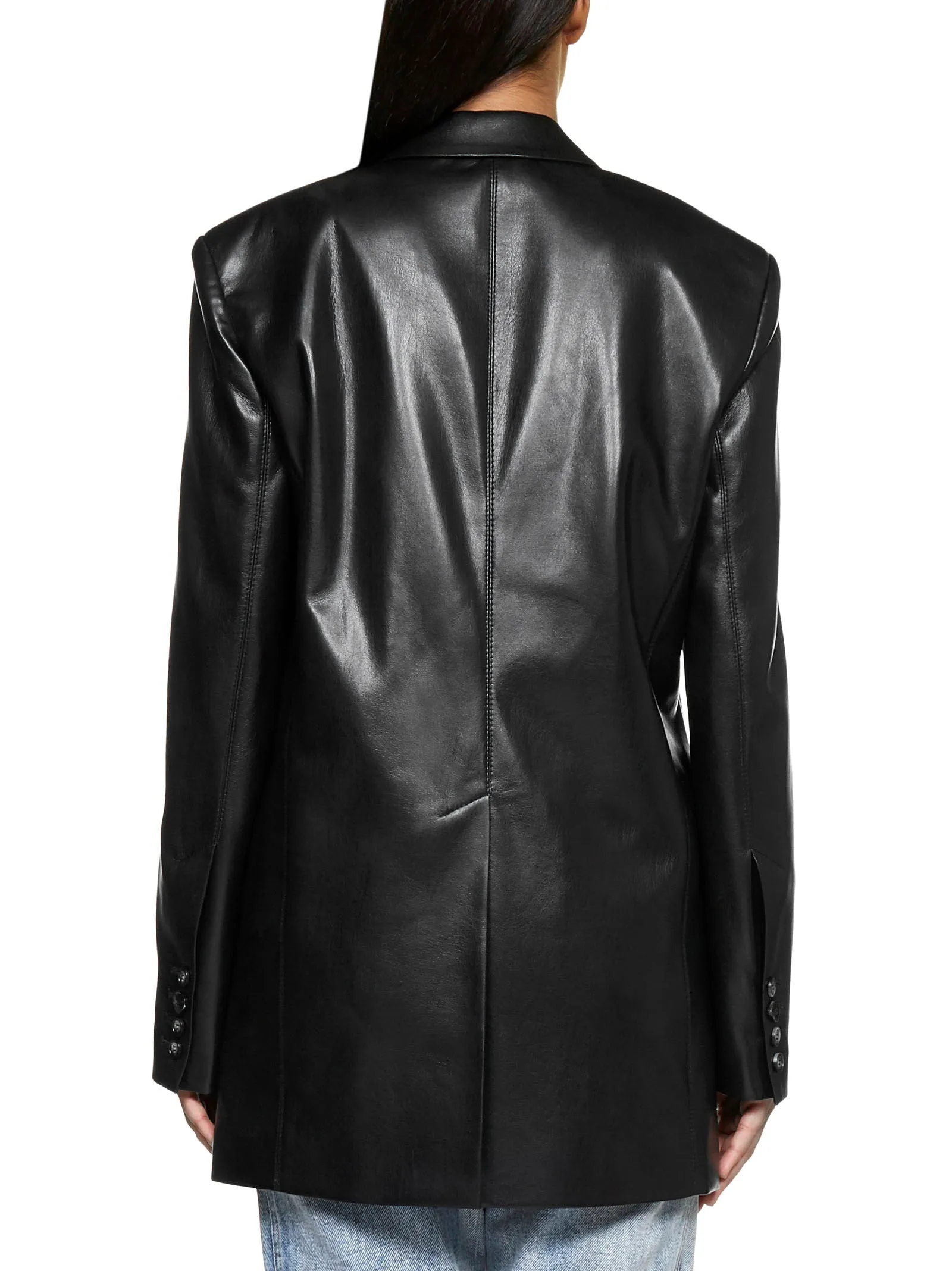 Nanushka Single-Breasted Faux Leather Blazer