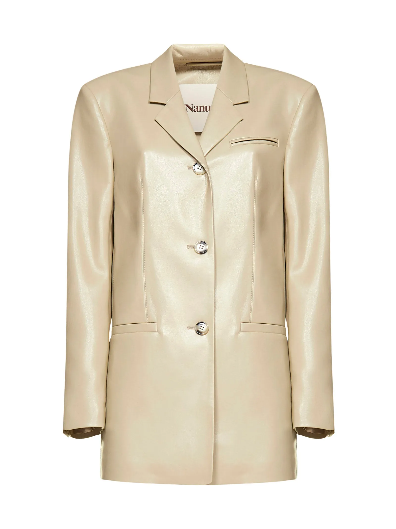 Nanushka Single-Breasted Faux Leather Blazer