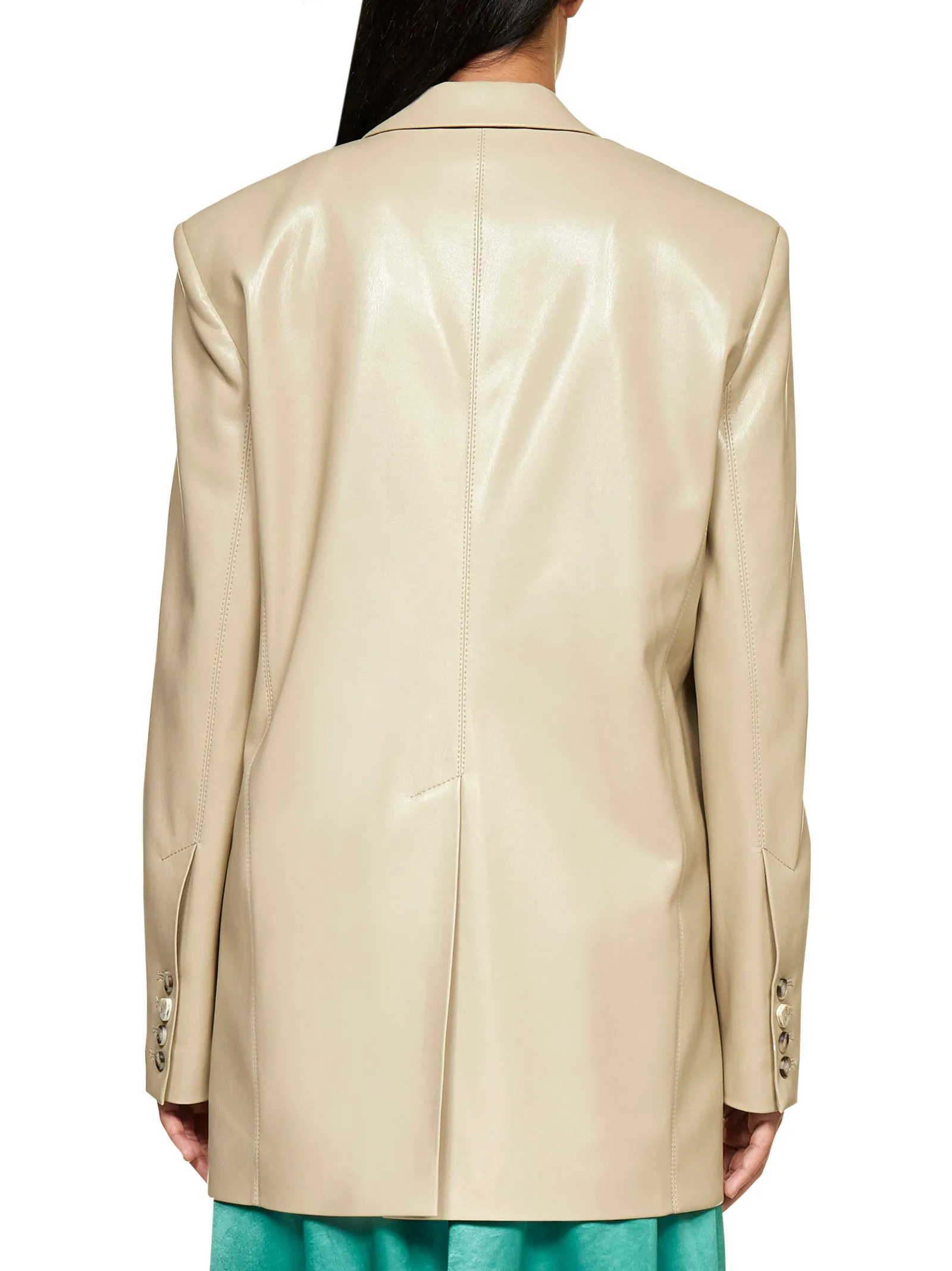 Nanushka Single-Breasted Faux Leather Blazer