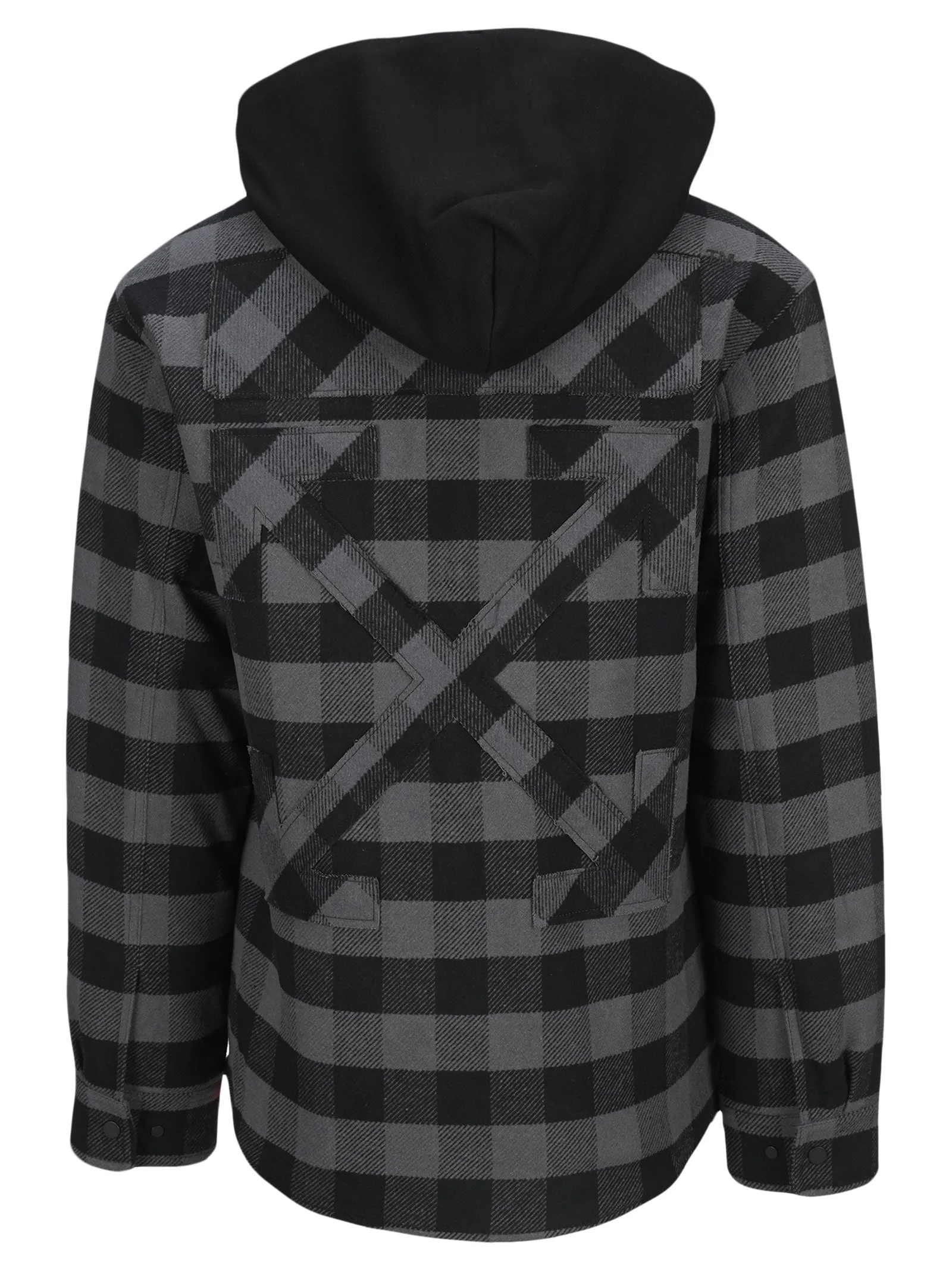 Off-White Checked Drawstring Shirt Jacket