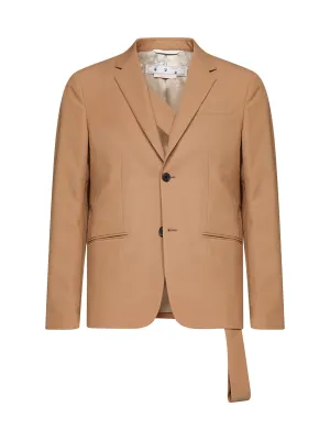 Off-White Single-Breasted Long-Sleeved Blazer