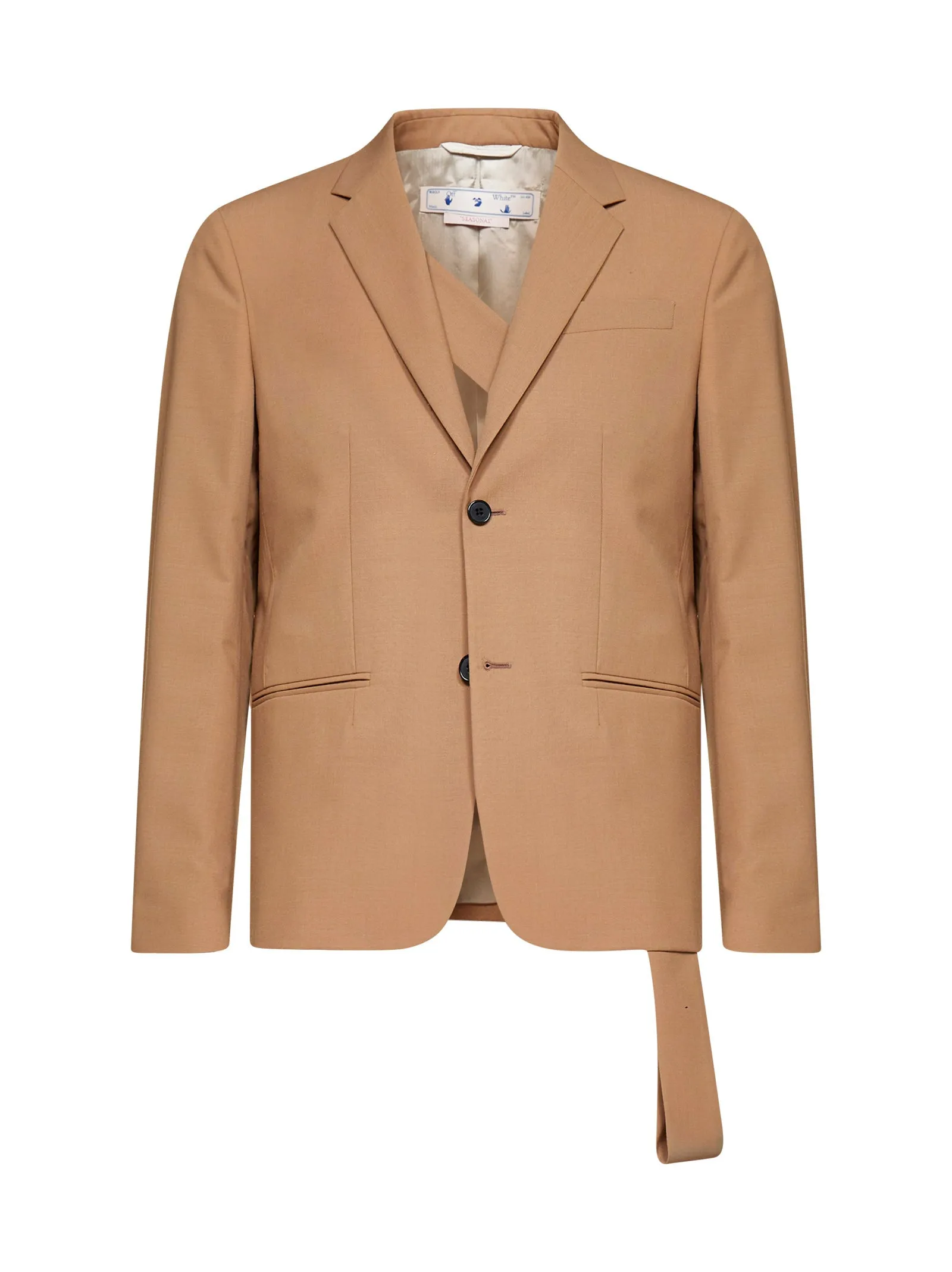 Off-White Single-Breasted Long-Sleeved Blazer