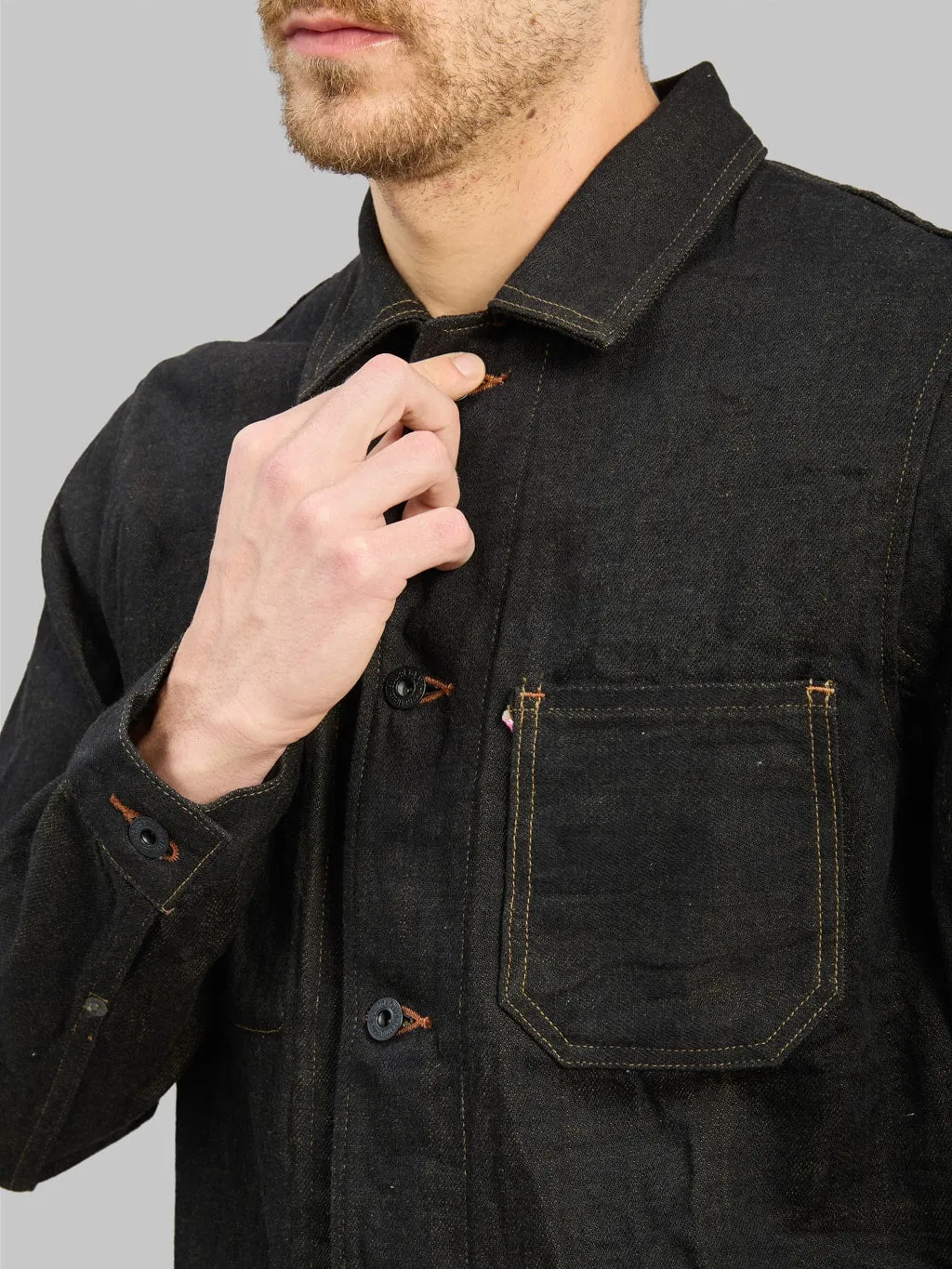 ONI Denim 03100-BKOL 12.5oz Black x Olive Coverall