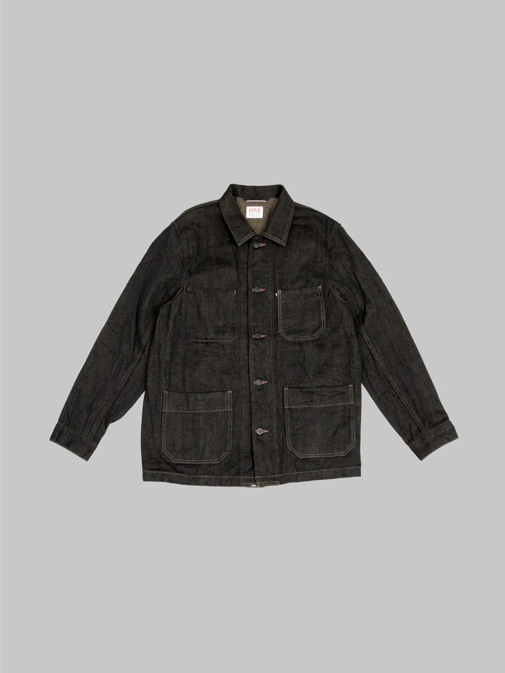 ONI Denim 03100-BKOL 12.5oz Black x Olive Coverall