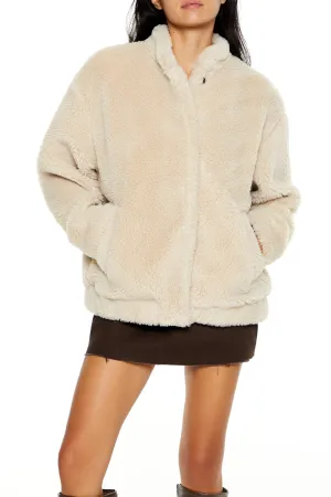 Oversized Bomber Jacket - Sand