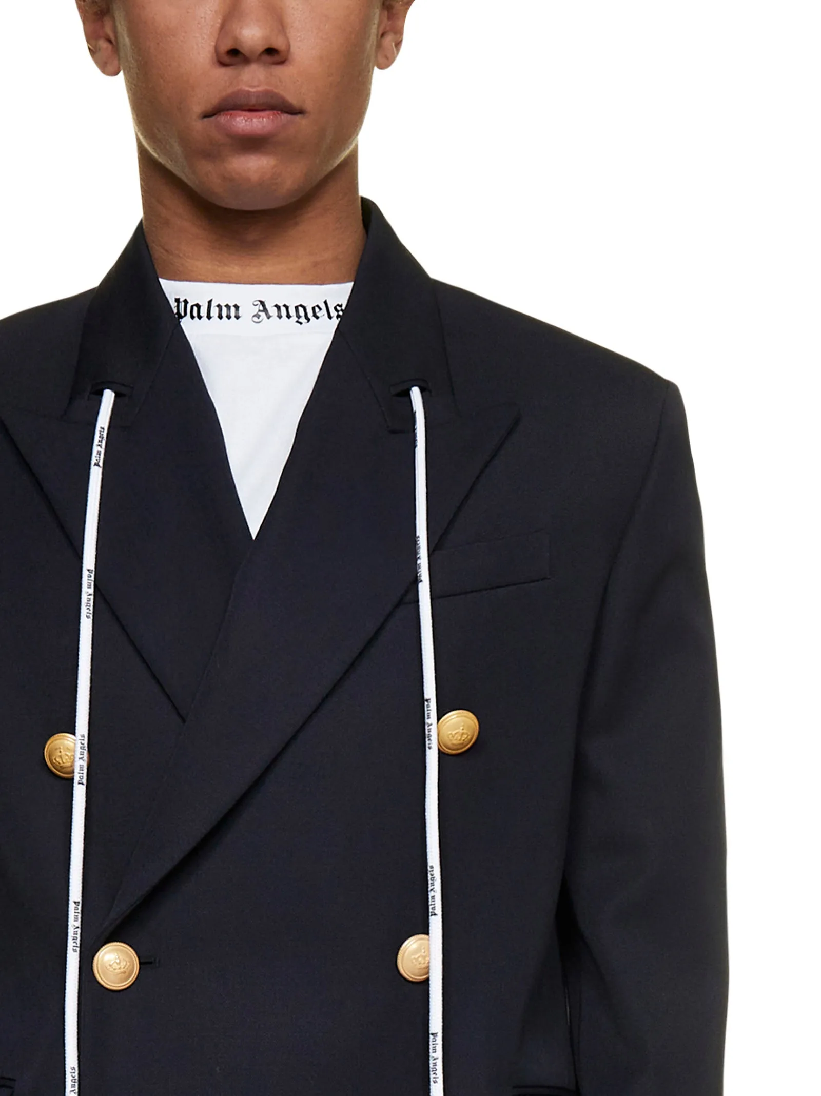 Palm Angels Double-Breasted Drawstring Jacket