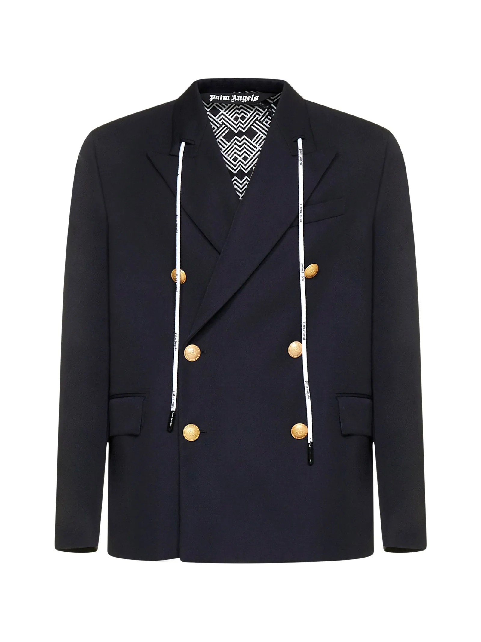 Palm Angels Double-Breasted Drawstring Jacket