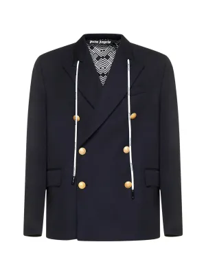 Palm Angels Double-Breasted Drawstring Jacket