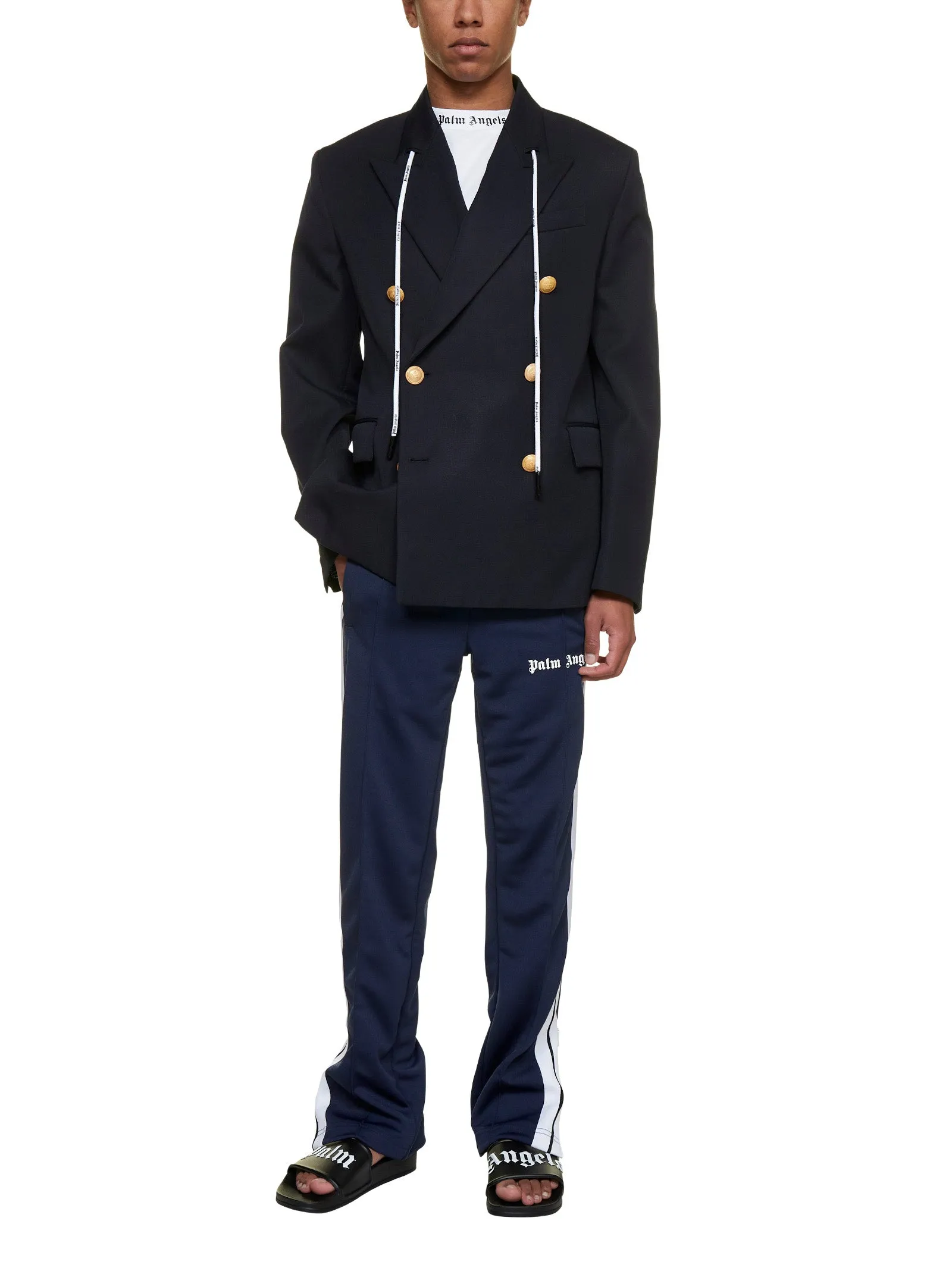 Palm Angels Double-Breasted Drawstring Jacket