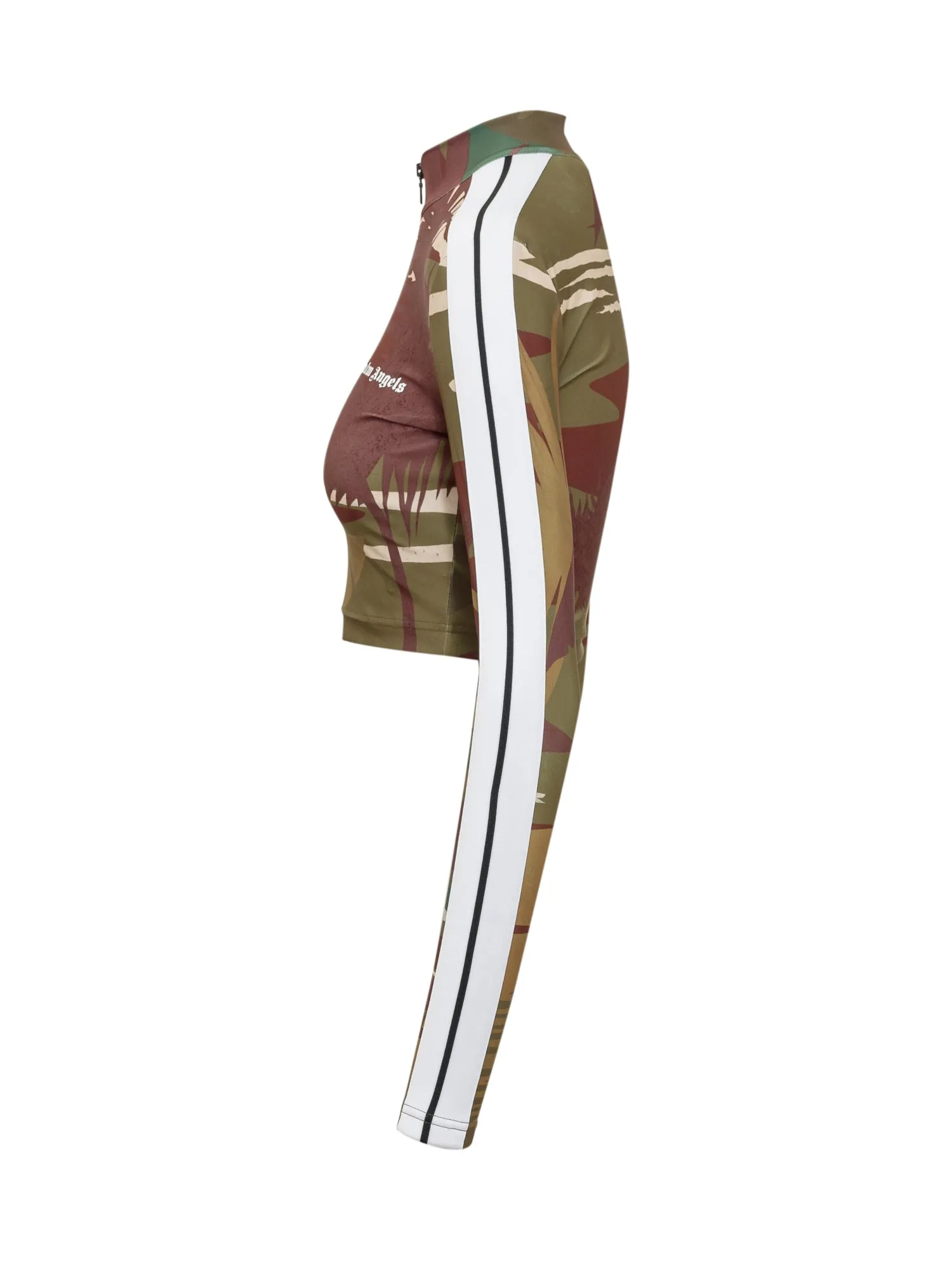 Palm Angels Jungle Pattern Cropped Zipped Jacket