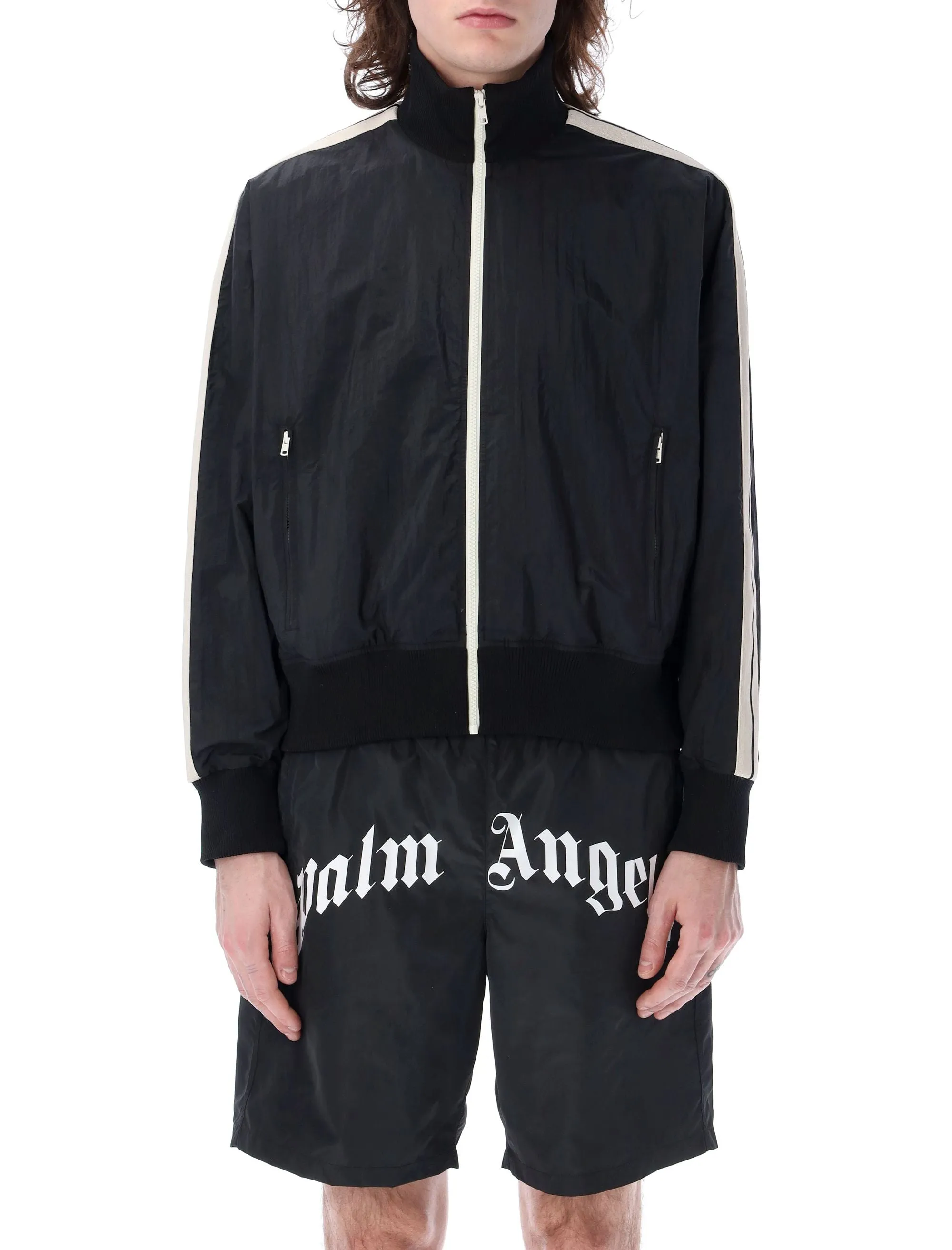 Palm Angels Logo Printed Long-Sleeved Jacket