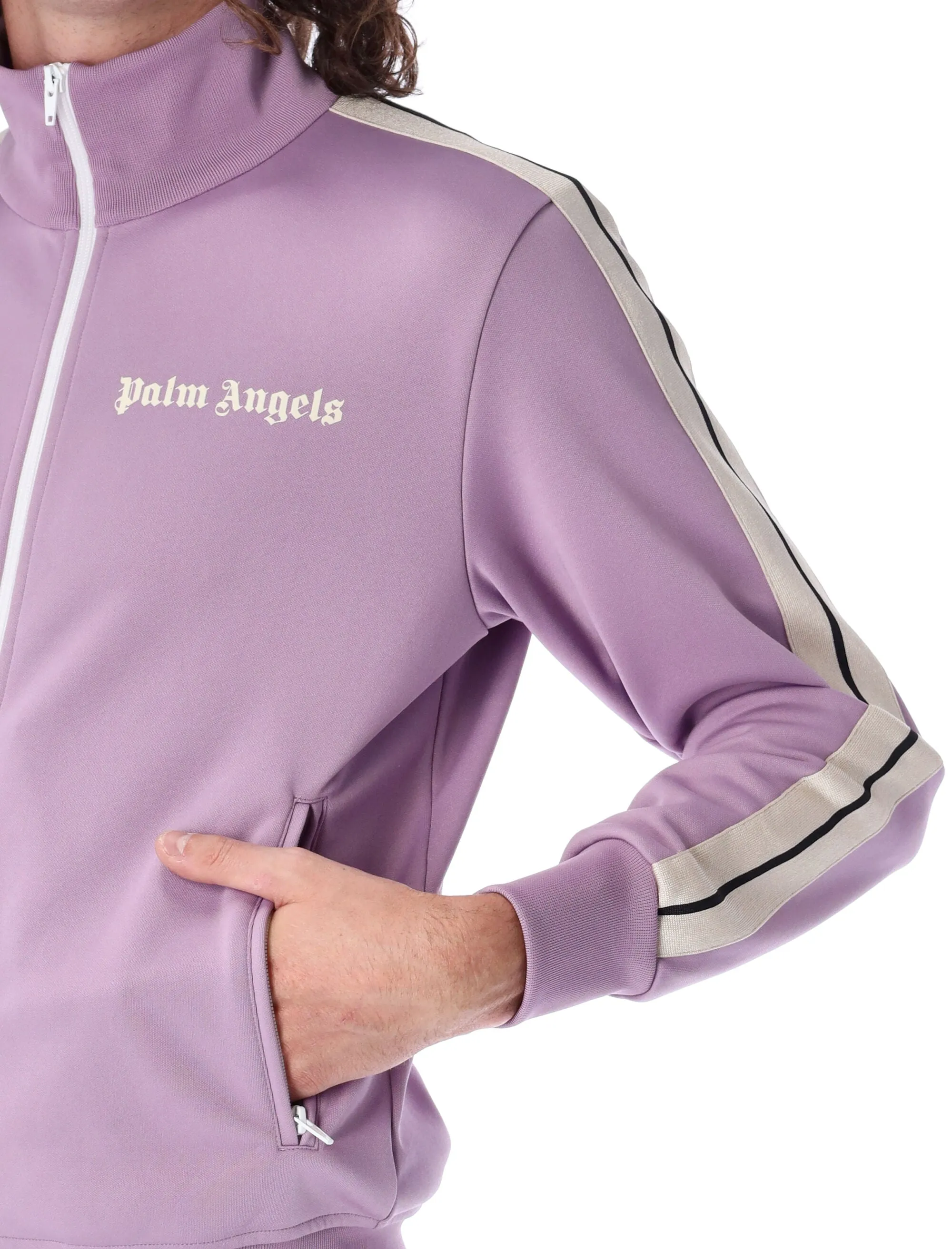 Palm Angels Logo Printed Zipped Track Jacket