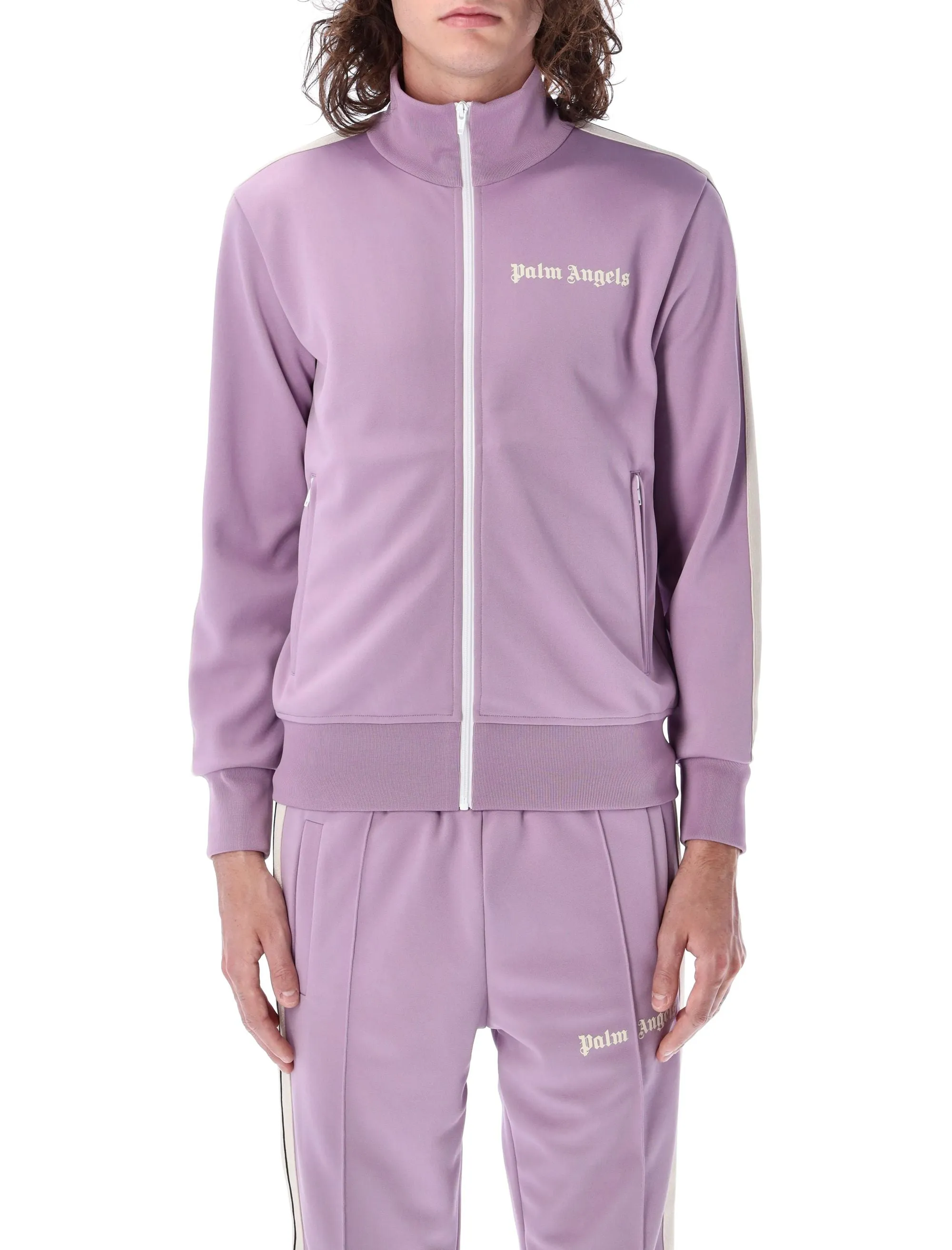 Palm Angels Logo Printed Zipped Track Jacket