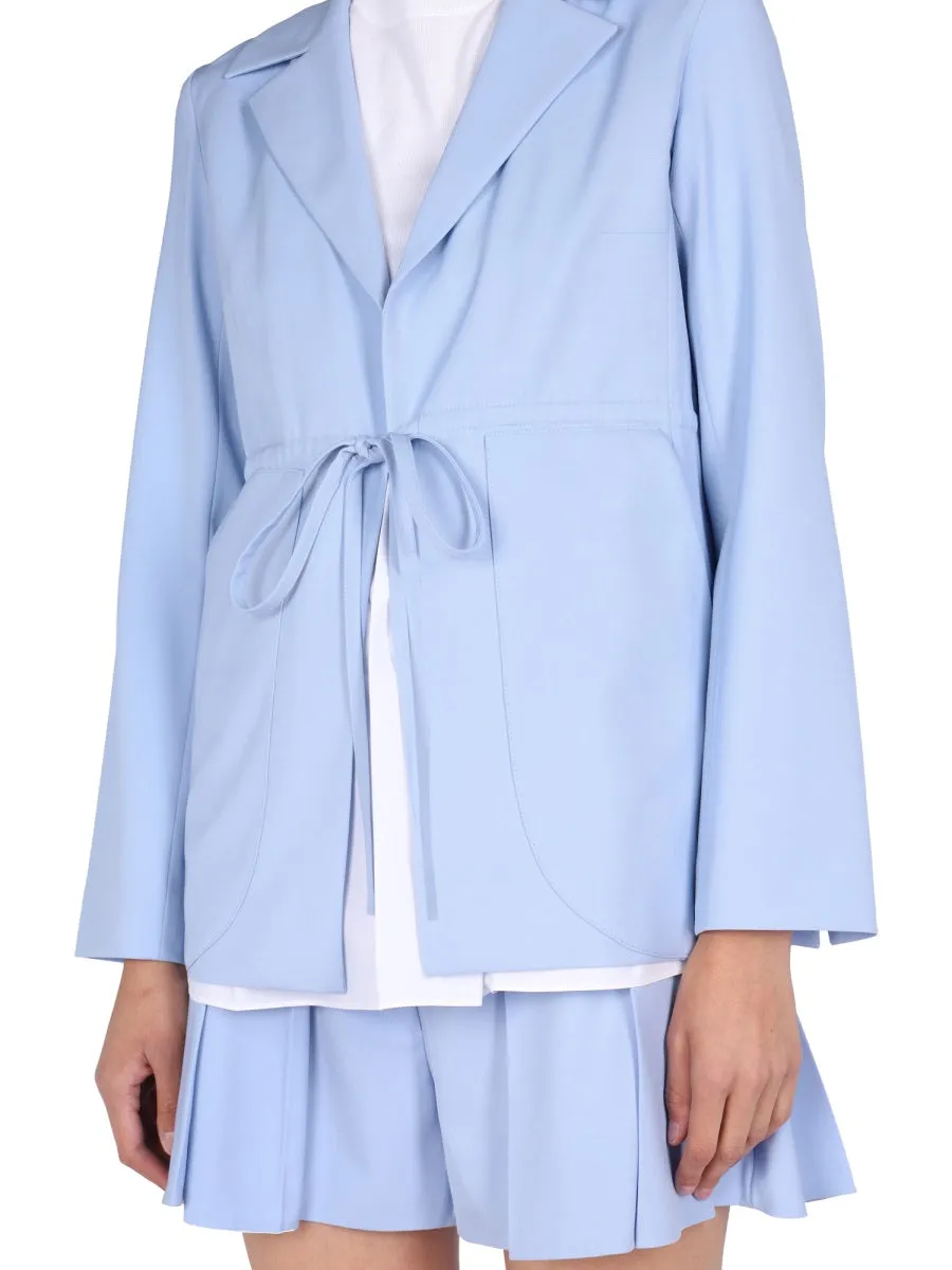 Patou Tied Detail V-Neck Jacket