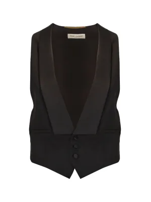 Saint Laurent Buttoned Cropped Vest