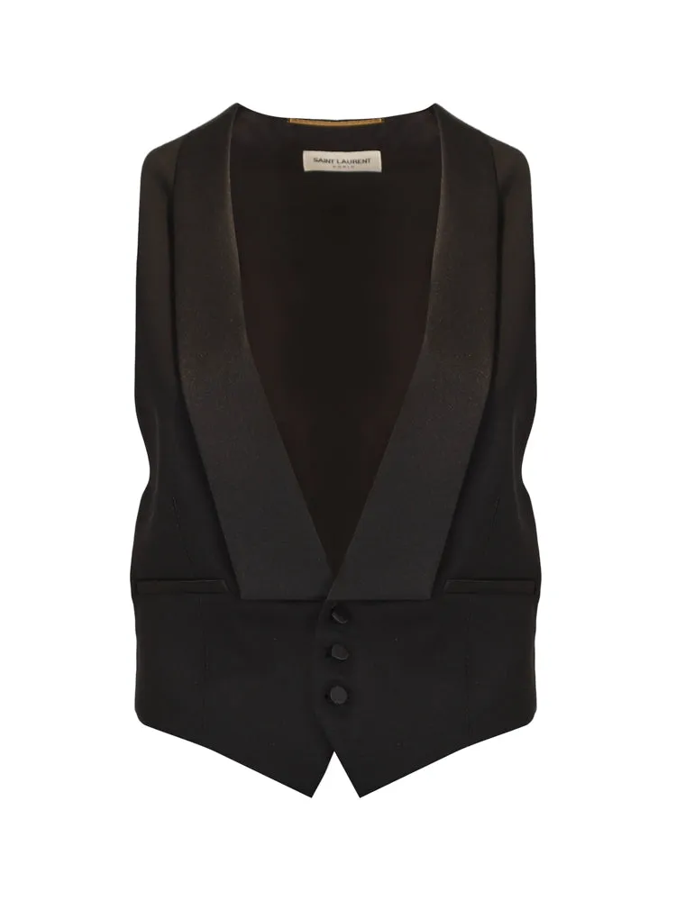 Saint Laurent Buttoned Cropped Vest