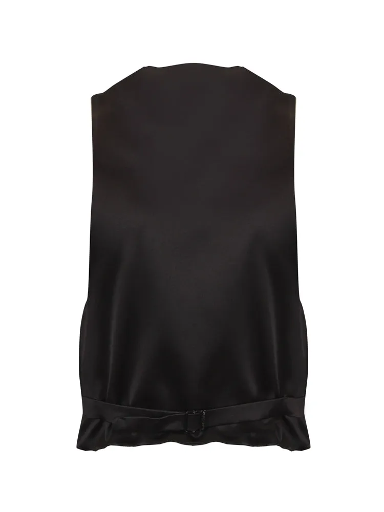 Saint Laurent Buttoned Cropped Vest