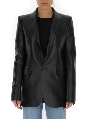 Saint Laurent Buttoned Leather Blazer