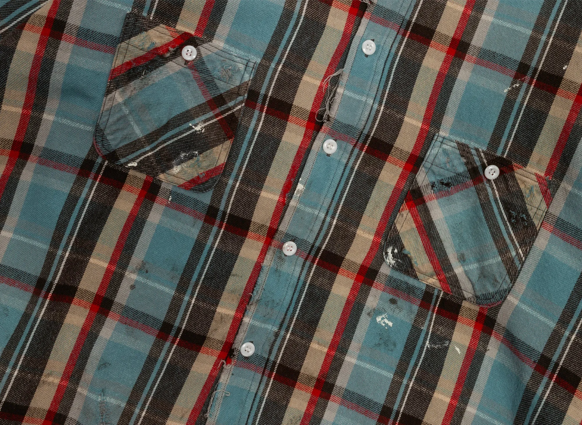 Saint Michael Flannel Shirt in Blue xld