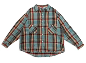 Saint Michael Flannel Shirt in Blue xld
