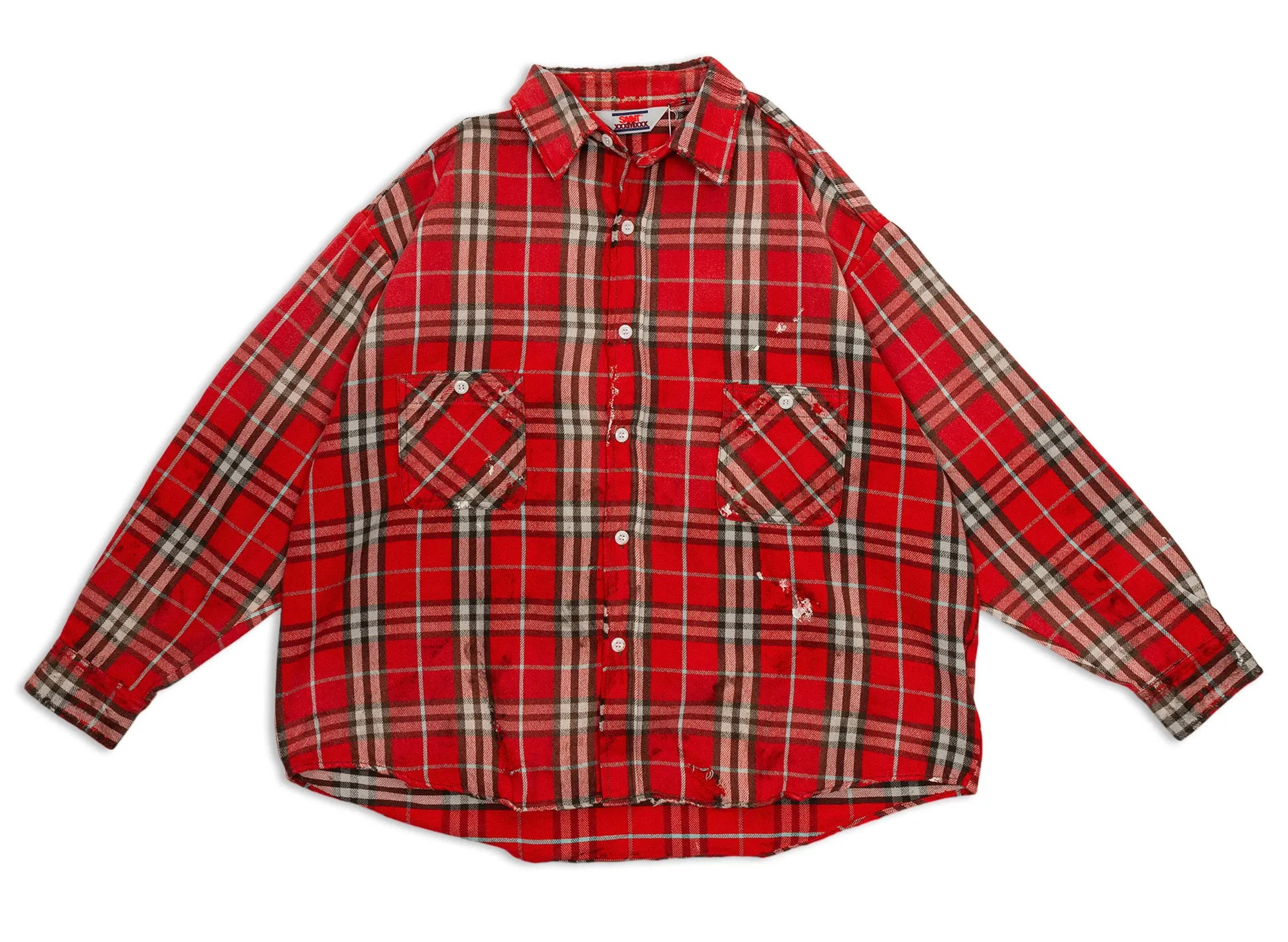 Saint Michael Flannel Shirt in Red xld
