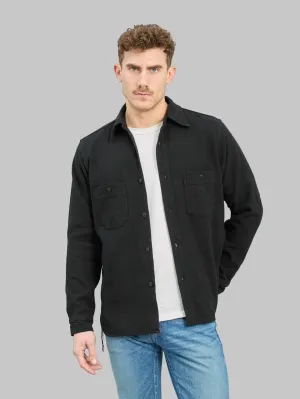 Samurai Jeans SSN24-01W Overdyed Sashiko Flannel Work Shirt Black