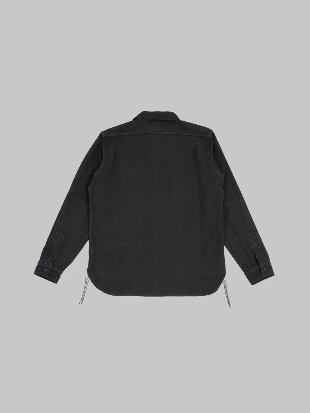 Samurai Jeans SSN24-01W Overdyed Sashiko Flannel Work Shirt Black
