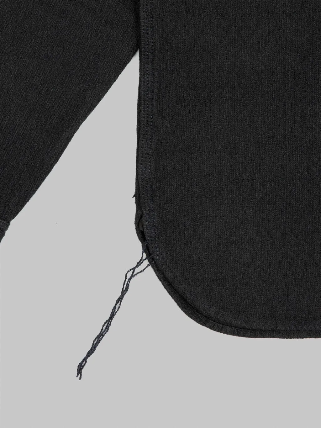 Samurai Jeans SSN24-01W Overdyed Sashiko Flannel Work Shirt Black