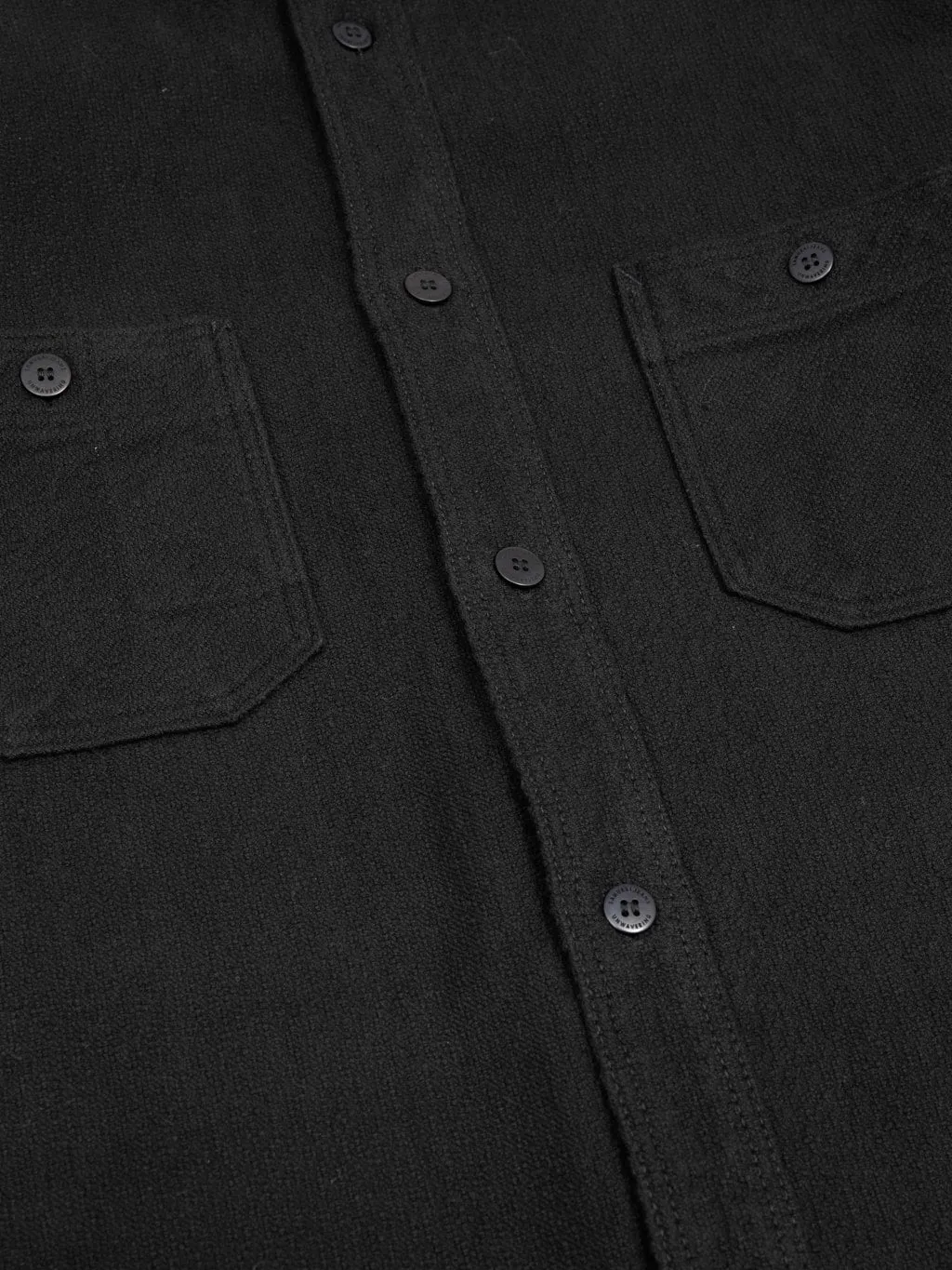 Samurai Jeans SSN24-01W Overdyed Sashiko Flannel Work Shirt Black