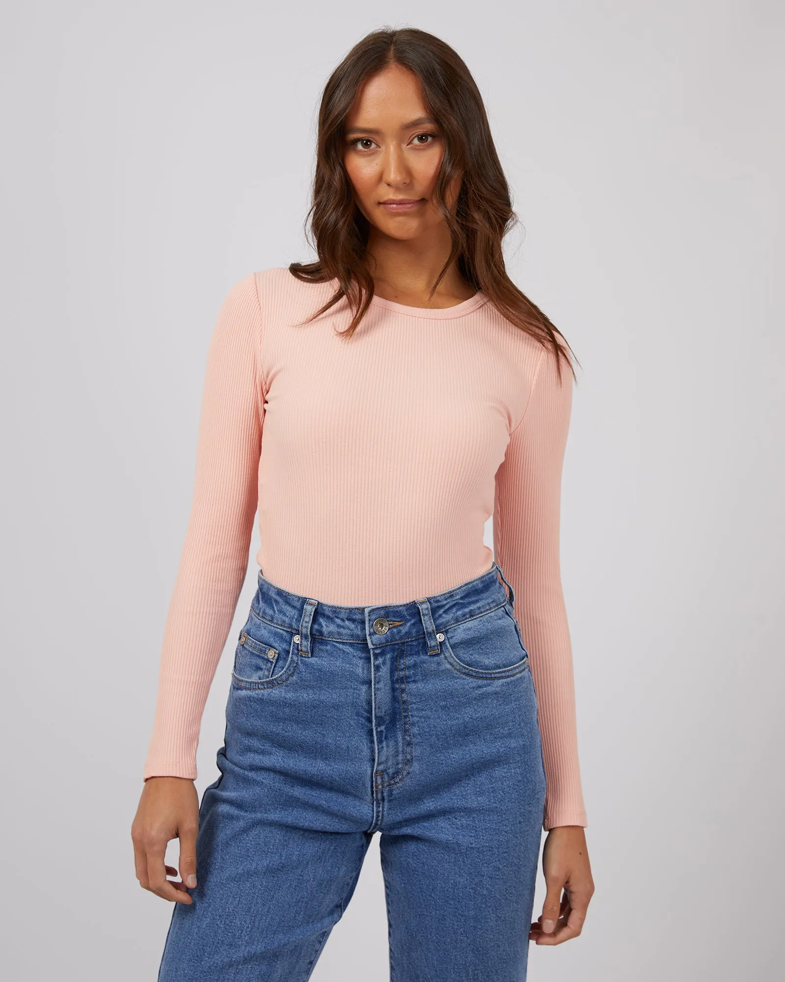 Silent Theory Rib Long Sleeve Pale Pink