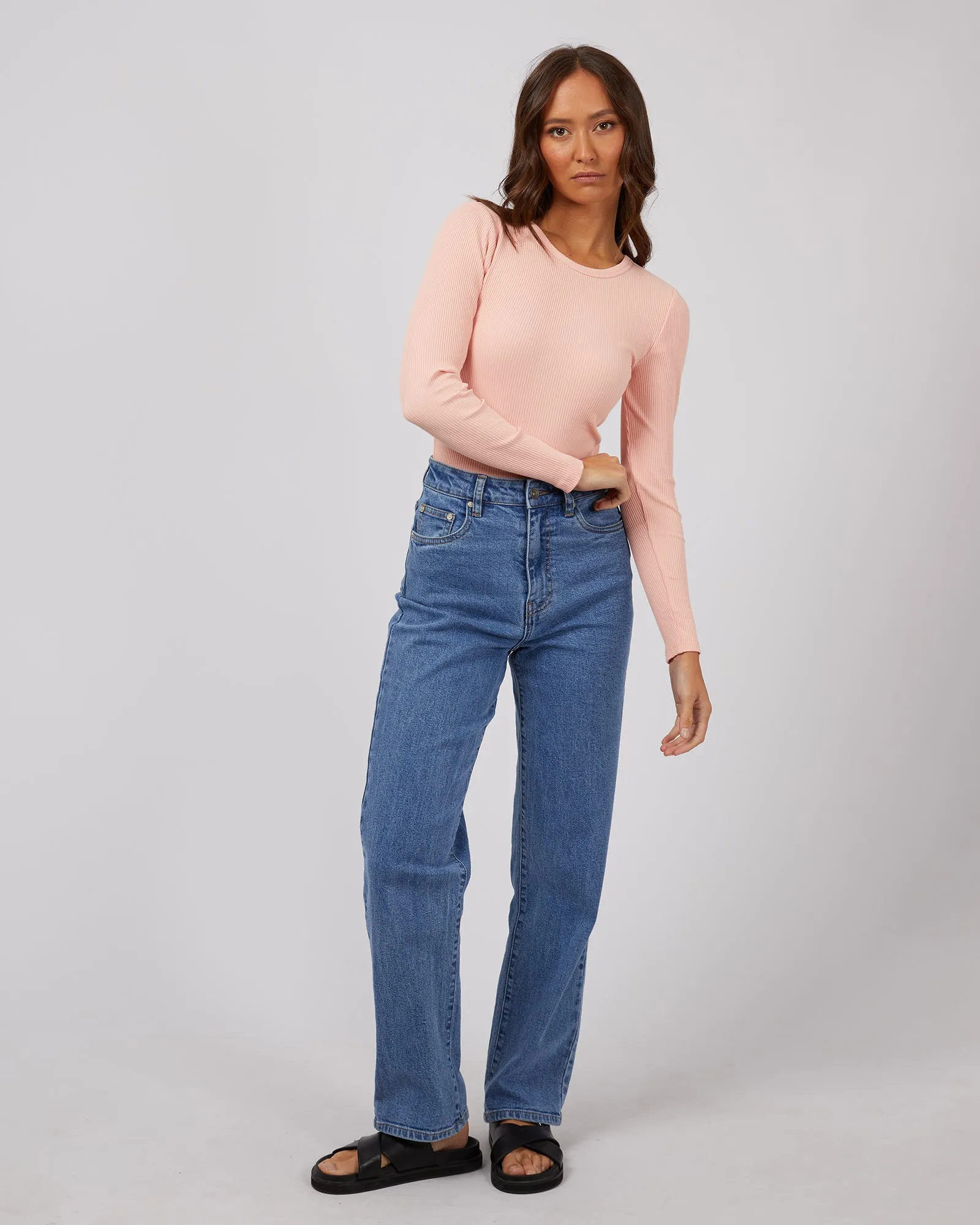Silent Theory Rib Long Sleeve Pale Pink