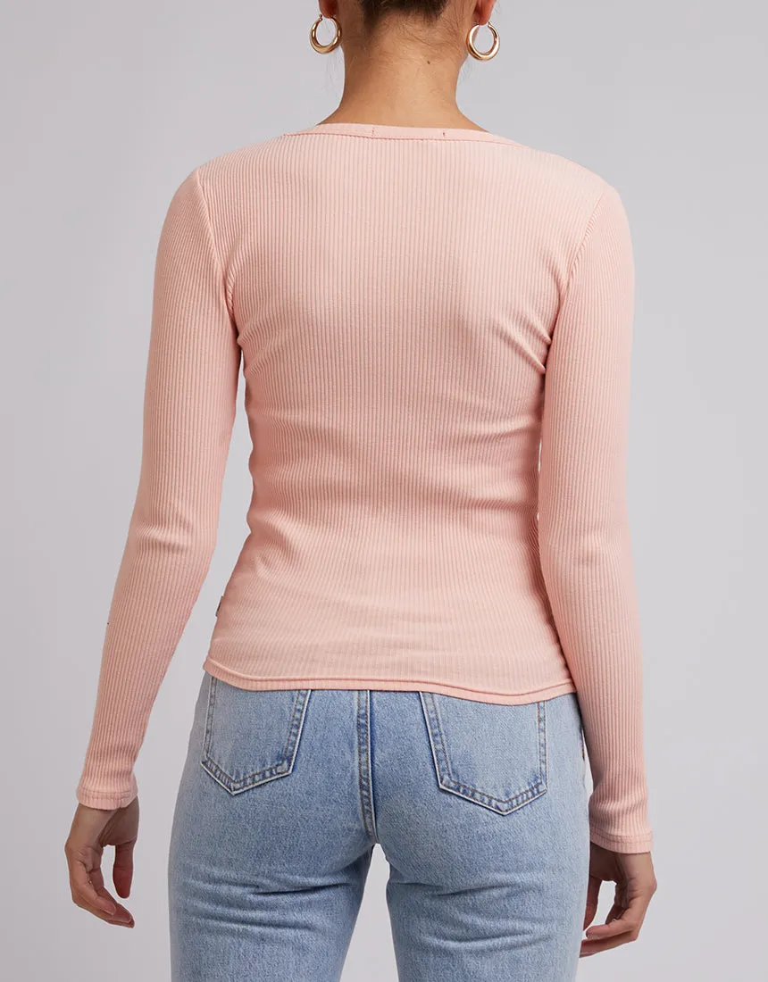 Silent Theory Rib Long Sleeve Pale Pink
