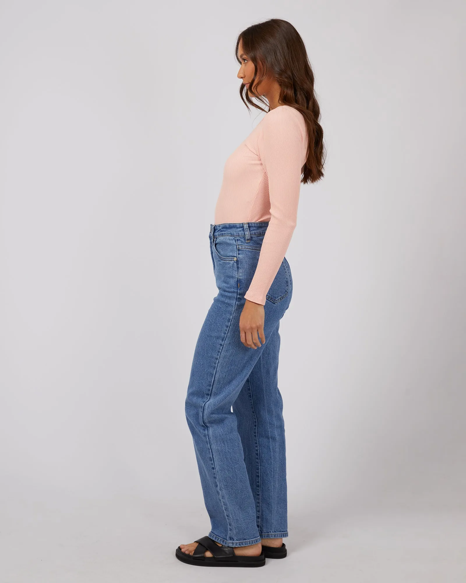 Silent Theory Rib Long Sleeve Pale Pink