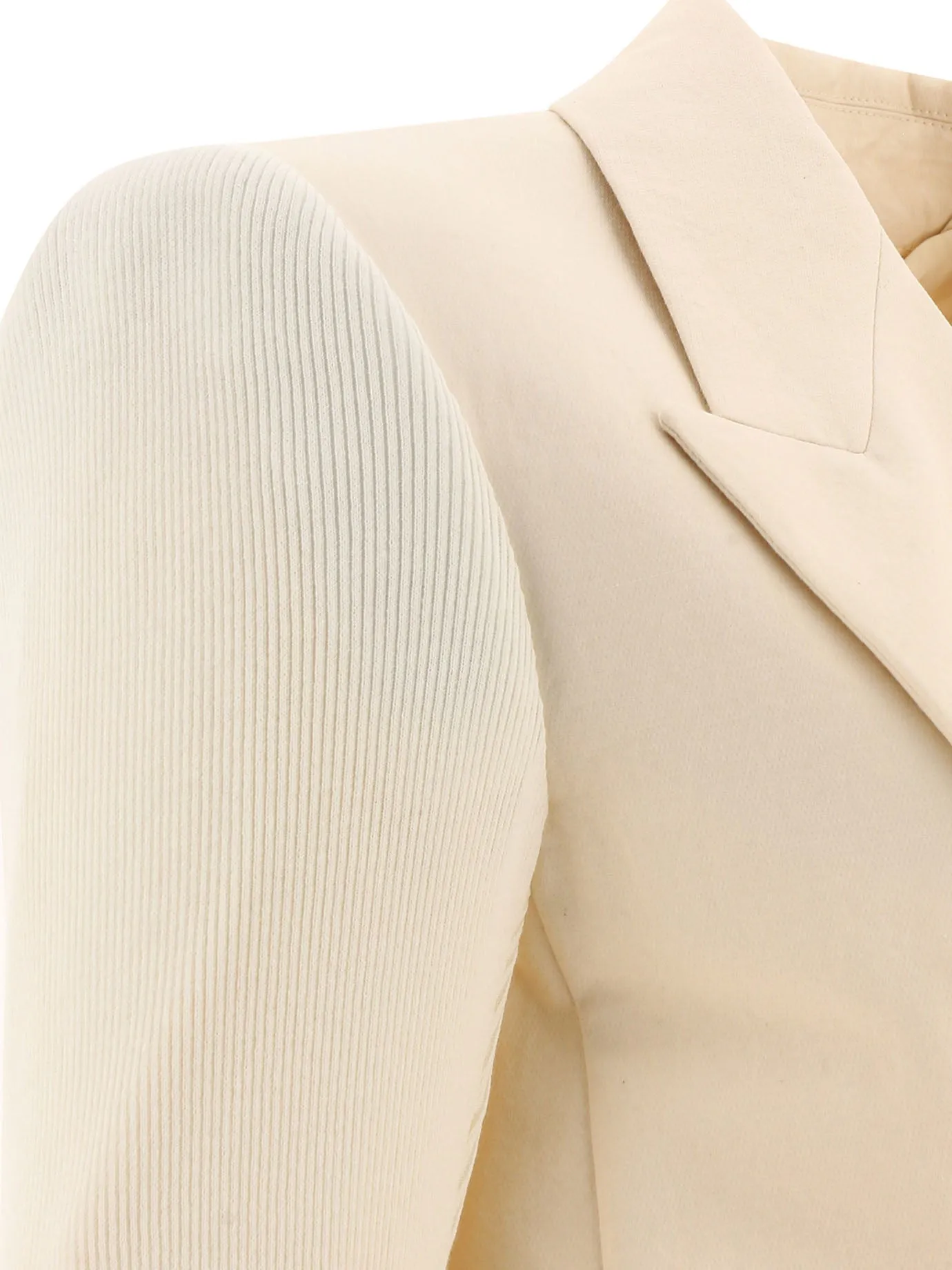 Sportmax Double-Breasted Knitted-Sleeved Jacket