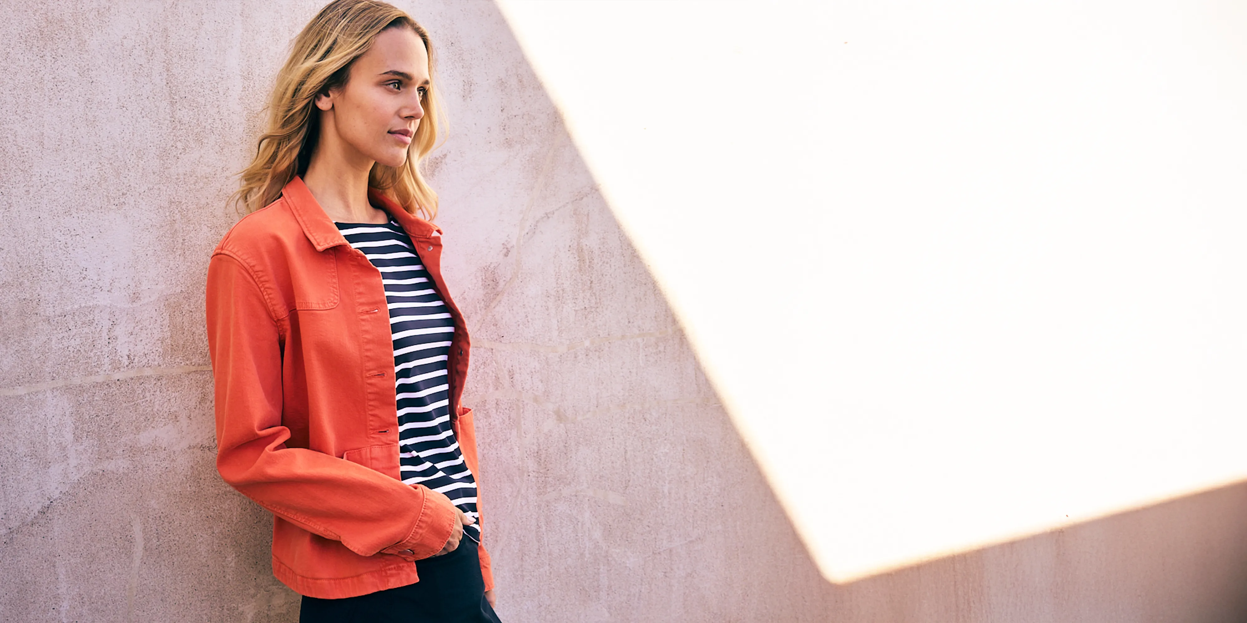 ST TEA - Jacket in Lightweigth Cotton Canvas for Women (ORANGE)