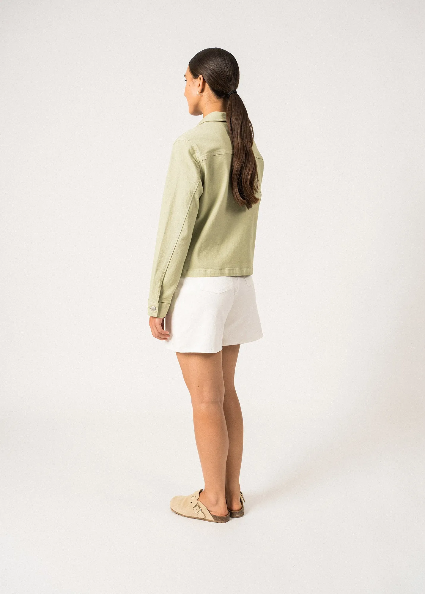 ST TEA - Jacket in Lightweigth Cotton Canvas for Women (SOFT ALMOND)