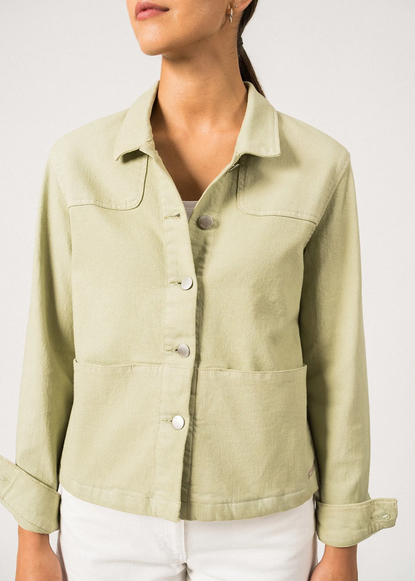 ST TEA - Jacket in Lightweigth Cotton Canvas for Women (SOFT ALMOND)