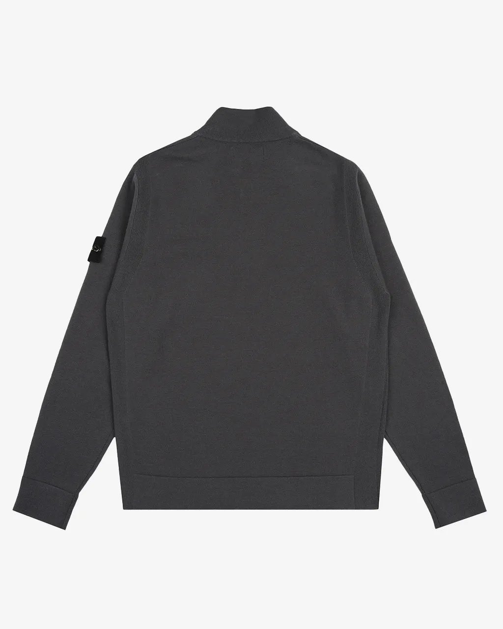 Stretch RWS Wool Half-Zipper Sweater Lead Grey