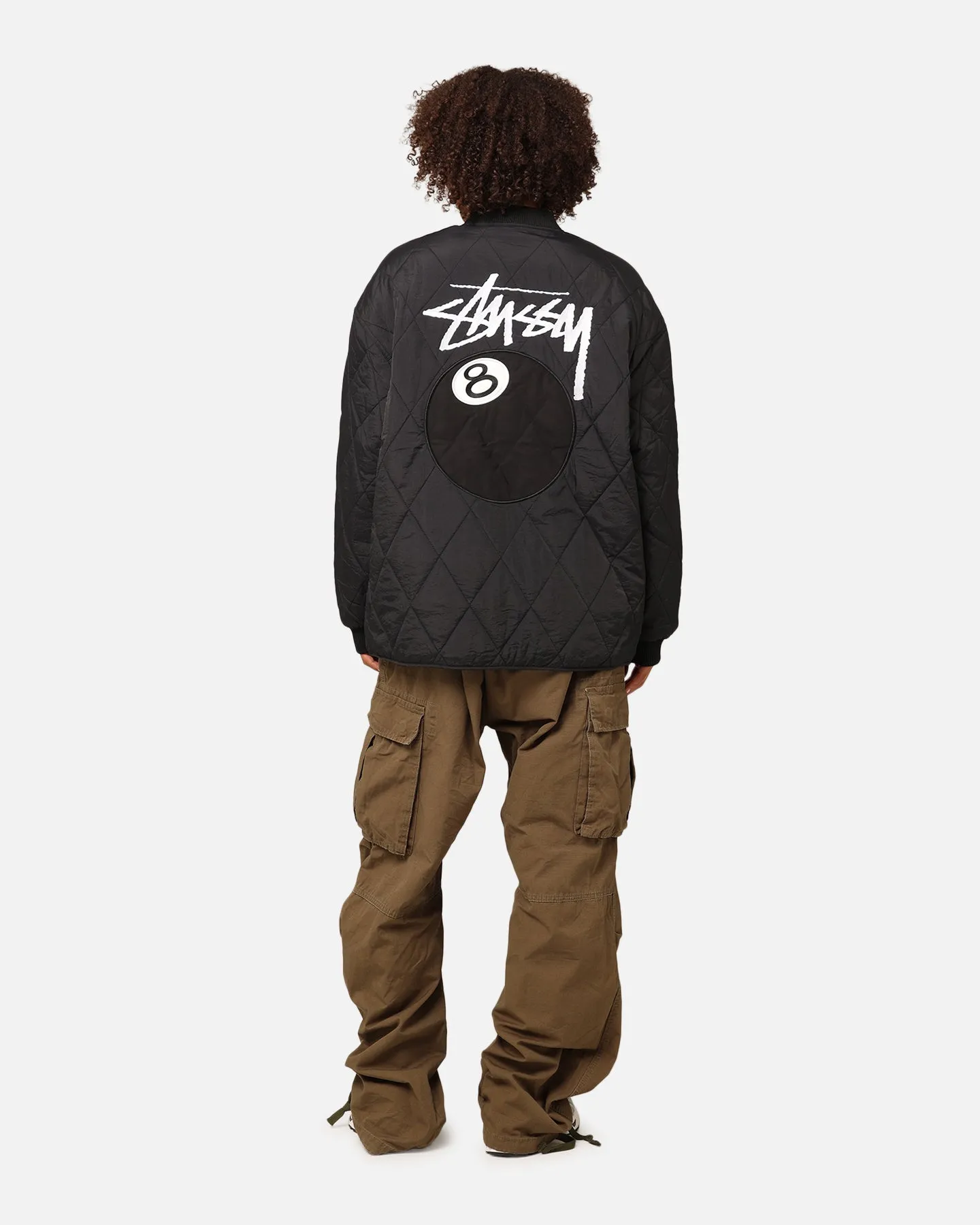 Stüssy Women's 8 Ball Quilted Jacket Black