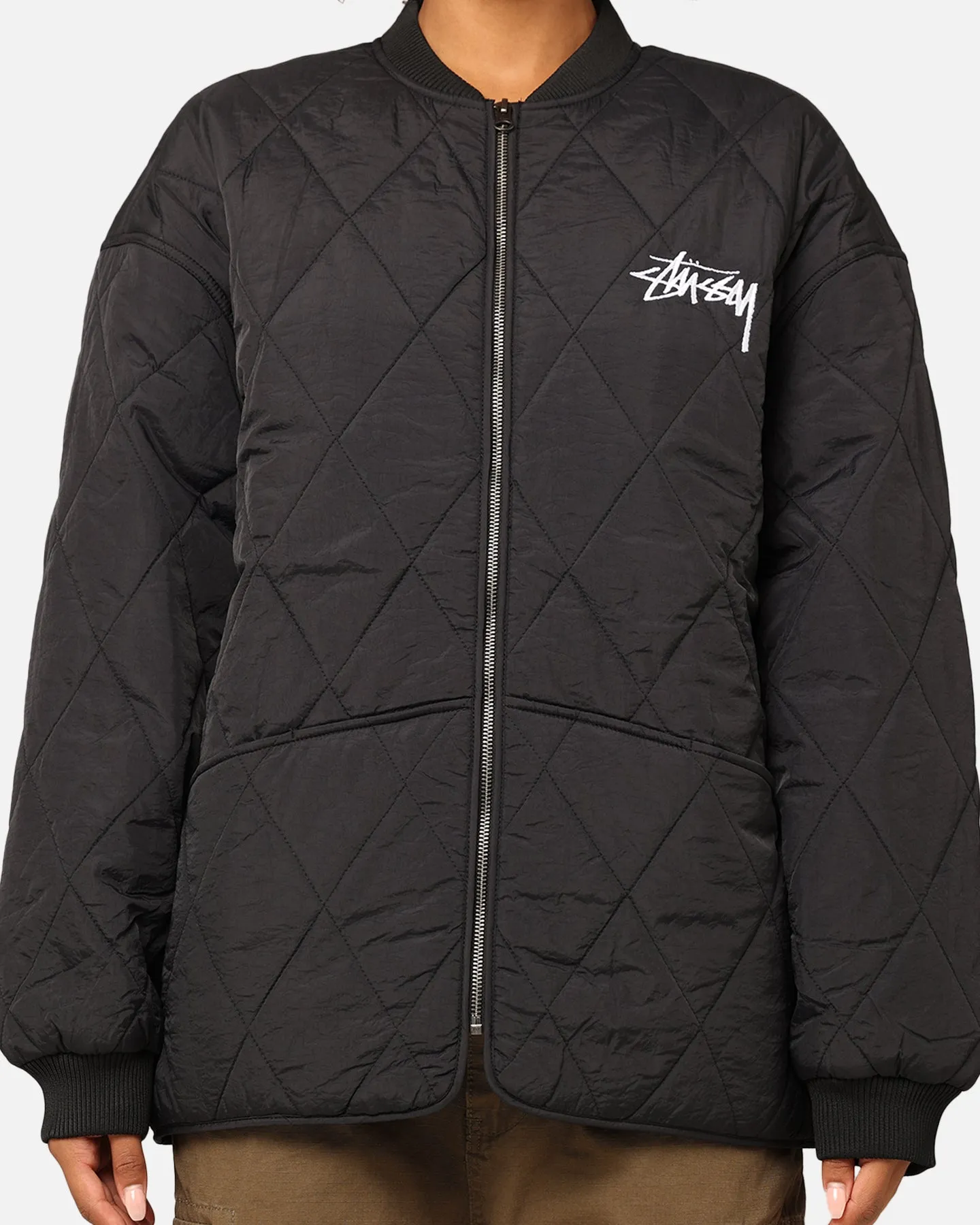 Stüssy Women's 8 Ball Quilted Jacket Black