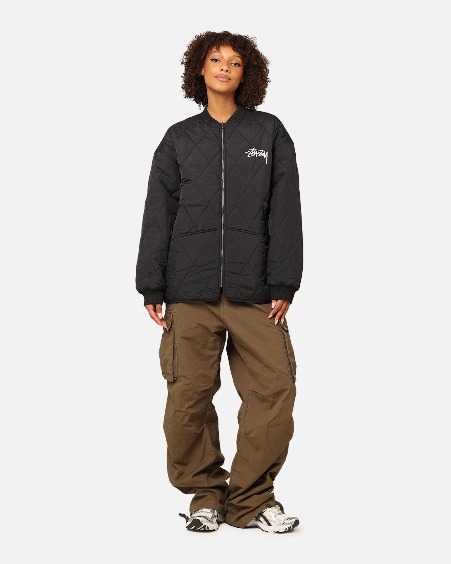 Stüssy Women's 8 Ball Quilted Jacket Black