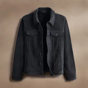 Suede Trucker Jacket - Smokey Grey